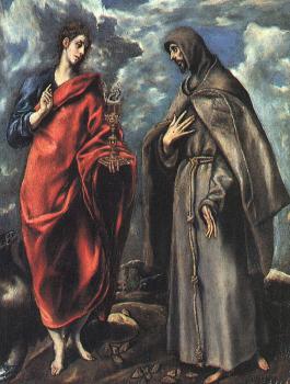 埃爾 格列柯 Saints John the Evangelist and Francis 埃爾 格列柯 Saints John the Evangelist and Francis